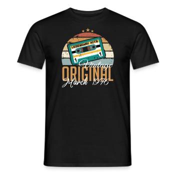 Mars 1976 - Cadeau d’anniversaire - T-shirt homme - noir - Devant - AI Model Male 178 light (178cm)