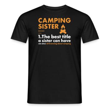 Camper Sister Definition Camping - Men's T-Shirt - black - Front - AI Model Male 178 light (178cm)