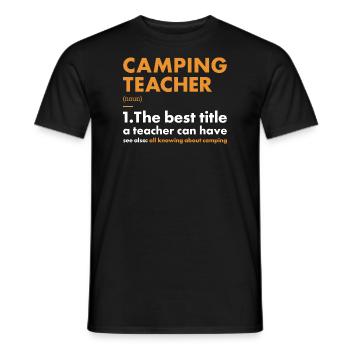 Camper Teacher Definition Camping - Men's T-Shirt - black - Front - AI Model Male 178 light (178cm)