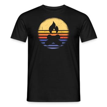 Camper Retro Sunset Camping - Men's T-Shirt - black - Front - AI Model Male 178 light (178cm)
