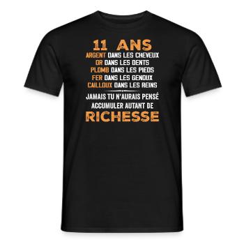 11 Year Old Birthday Gift Funny 11 Year Old Gift - Men's T-Shirt - black - Front - AI Model Male 178 light (178cm)