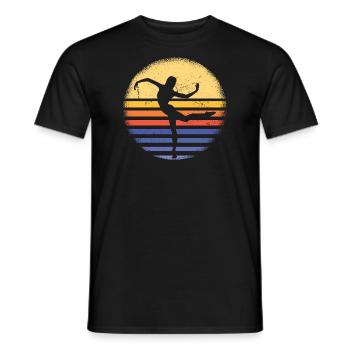 Dancer Retro Sunset Dancing - Männer T-Shirt - Schwarz - Vorne - AI Model Male 178 light (178cm)