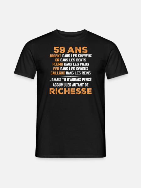 59 Ans Cadeau D'anniversaire Drôle Cadeau 59 ans - T-shirt homme - noir