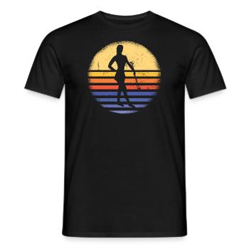 Baton Twirler Retro Sunset Baton Twirling - Männer T-Shirt - Schwarz - Vorne - AI Model Male 178 light (178cm)