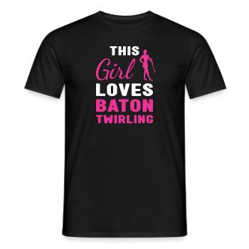 Baton Twirler This Girl Loves Baton Twirling - Men's T-Shirt - black - Front - AI Model Male 178 light (178cm)