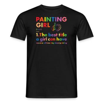 Painter Girl Definition Painting - Männer T-Shirt - Schwarz - Vorne - AI Model Male 178 light (178cm)