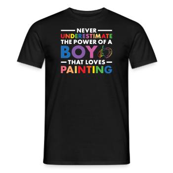Painter Never Underestimate The Power Of A Boy - Männer T-Shirt - Schwarz - Vorne - AI Model Male 178 light (178cm)