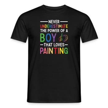Painter Never Underestimate The Power Of A Boy - Männer T-Shirt - Schwarz - Vorne - AI Model Male 178 light (178cm)