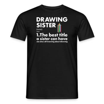 Dessinateur de définition de soeur de tiroir - T-shirt homme - noir - Devant - AI Model Male 178 light (178cm)