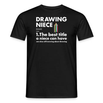 Drawer Niece Definition Drawing - Men's T-Shirt - black - Front - AI Model Male 178 light (178cm)