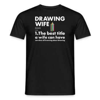 Drawer Wife Definition Drawing - Men's T-Shirt - black - Front - AI Model Male 178 light (178cm)