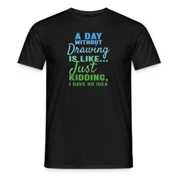 Tiroir Un jour sans dessin - T-shirt homme - noir - Devant - AI Model Male 178 light (178cm)