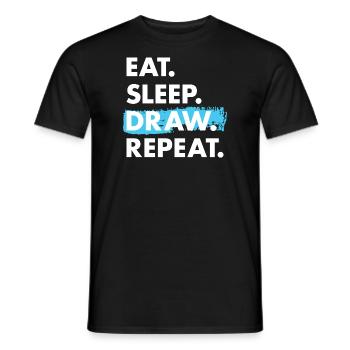 Drawer Eat Sleep Drawing - Men's T-Shirt - black - Front - AI Model Male 178 light (178cm)