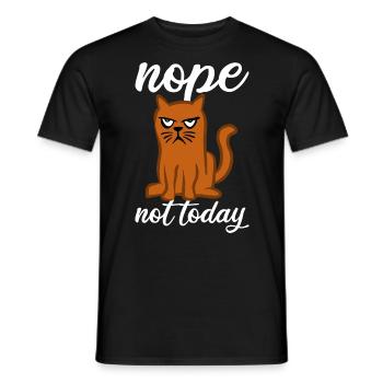 Nope Not Today - Cat - Bad Mood - Men's T-Shirt - black - Front - AI Model Male 178 light (178cm)