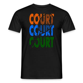 Tennis Shirt Court Clay Hard Grass Design Hoodie - Men's T-Shirt - black - Front - AI Model Male 178 light (178cm)