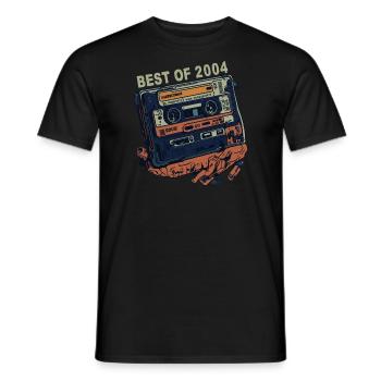 2004 Jahrgang 2004 Kassette - Jahrgang seit 2004 - Männer T-Shirt - Schwarz - Vorne - AI Model Male 178 light (178cm)