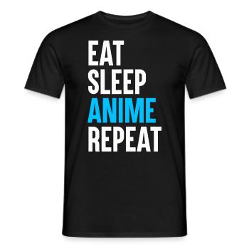 Anime Cosplay Kawaii Japan Anime - Männer T-Shirt - Schwarz - Vorne - AI Model Male 178 light (178cm)