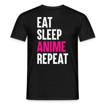 Anime Cosplay Kawaii Japan Anime - Männer T-Shirt - Schwarz - Vorne - AI Model Male 178 light (178cm)