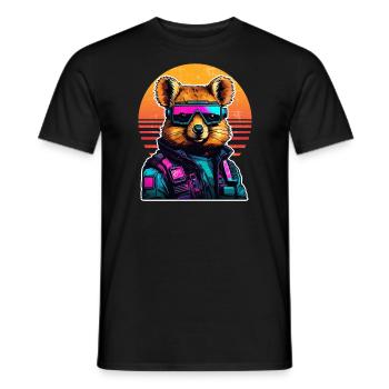 Quokka with hamster cheeks in the sunset - Men's T-Shirt - black - Front - AI Model Male 178 light (178cm)
