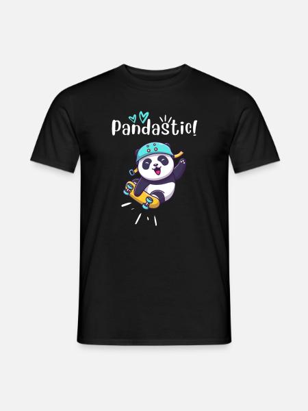 Pandastic Panda On Skateboard. Black. - Men's T-Shirt - black