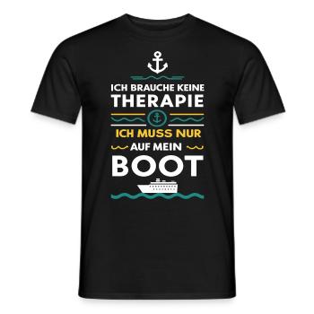Ich Muss Nur Auf Mein Boot für einen - Männer T-Shirt - Schwarz - Vorne - AI Model Male 178 light (178cm)