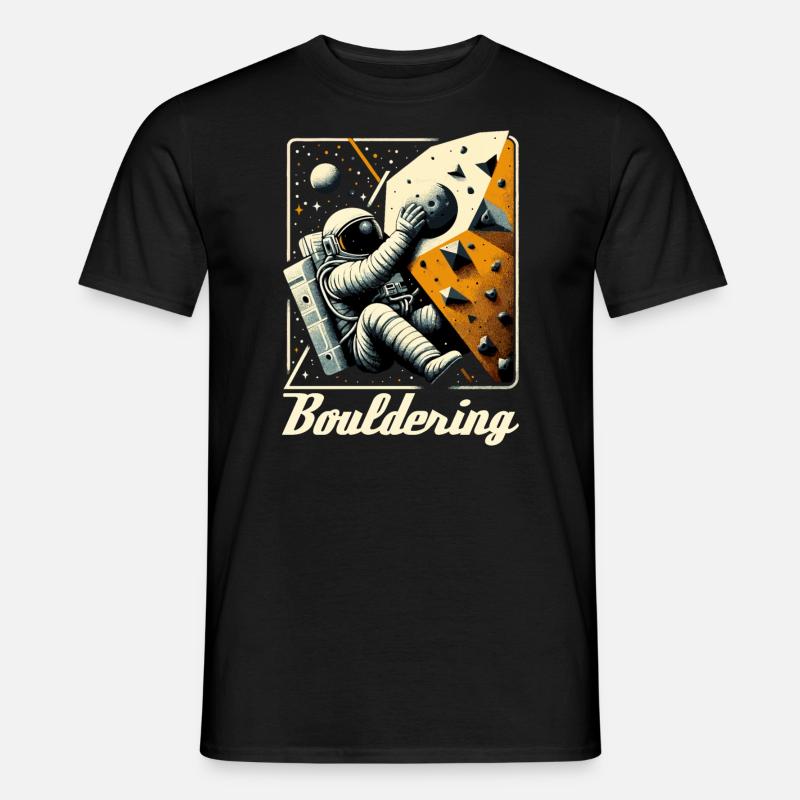 Bouldering Astronaut Spaceman Gift - Men's T-shirt - black