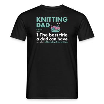 Tricoteur Papa Définition Tricot - T-shirt homme - noir - Devant - AI Model Male 178 light (178cm)
