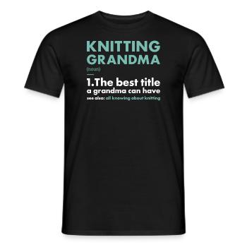 Tricoteuse Mamie Définition Tricot - T-shirt homme - noir - Devant - AI Model Male 178 light (178cm)