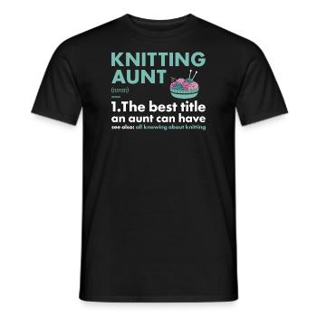 Tricoteuse Tante Définition Tricot - T-shirt homme - noir - Devant - AI Model Male 178 light (178cm)