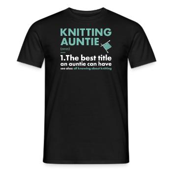 Tricoteuse Auntie Définition Tricot - T-shirt homme - noir - Devant - AI Model Male 178 light (178cm)