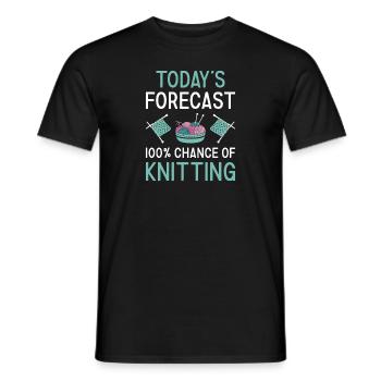 Knitter Today's Forecast Knitting - Men's T-Shirt - black - Front - AI Model Male 178 light (178cm)