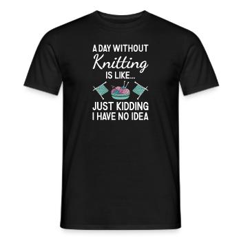 Tricoteuse Une journée sans tricoter - T-shirt homme - noir - Devant - AI Model Male 178 light (178cm)
