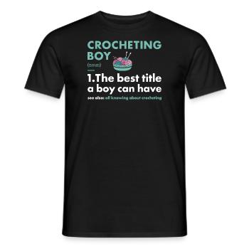 Crocheter Boy Definition Crocheting - Men's T-Shirt - black - Front - AI Model Male 178 light (178cm)