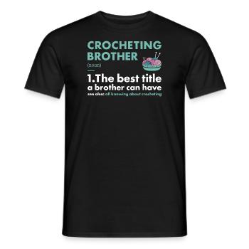 Crochet Brother Définition Crochet - T-shirt homme - noir - Devant - AI Model Male 178 light (178cm)