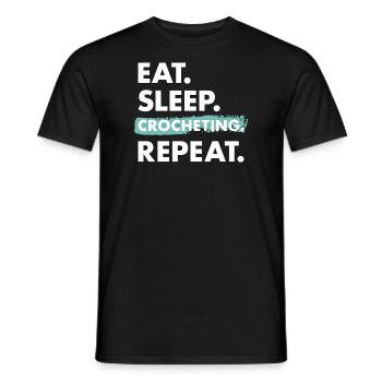 Crocheter Eat Sleep Crocheting - Men's T-Shirt - black - Front - AI Model Male 178 light (178cm)