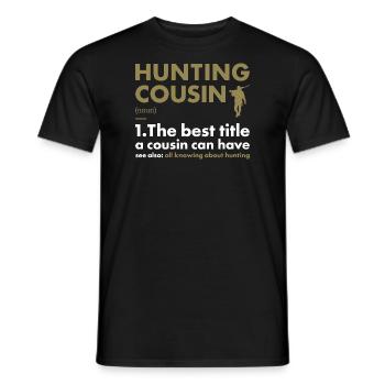 Hunter Cousin Definition Hunting - Men's T-Shirt - black - Front - AI Model Male 178 light (178cm)