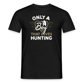 Chasseur seulement Un garçon qui aime la chasse - T-shirt homme - noir - Devant - AI Model Male 178 light (178cm)