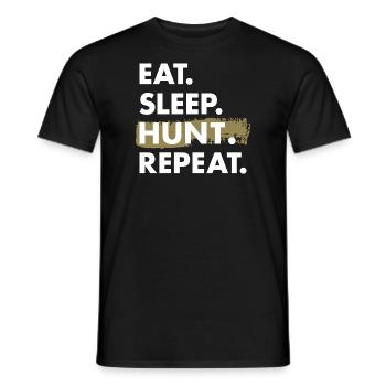 Hunter Eat Sleep Hunting - Men's T-Shirt - black - Front - AI Model Male 178 light (178cm)
