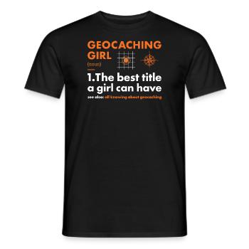 Geocacher Girl Définition Geocaching - T-shirt homme - noir - Devant - AI Model Male 178 light (178cm)