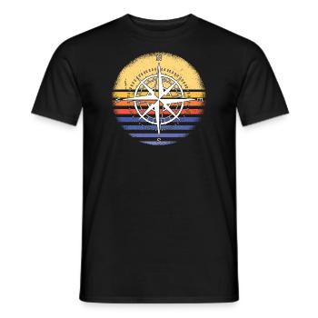 Geocacher Retro Sunset Geocaching - Men's T-Shirt - black - Front - AI Model Male 178 light (178cm)