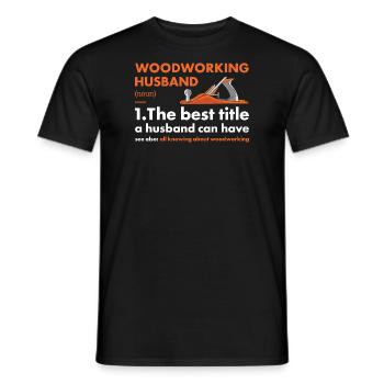 Menuisier Mari Définition Travail du bois - T-shirt homme - noir - Devant - AI Model Male 178 light (178cm)
