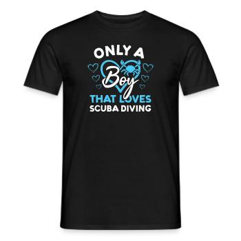 Scuba Diver Only : Un garçon qui aime la plongée sous-marine - T-shirt homme - noir - Devant - AI Model Male 178 light (178cm)