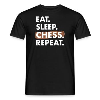 Chess Player Eat Sleep Chess - Männer T-Shirt - Schwarz - Vorne - AI Model Male 178 light (178cm)