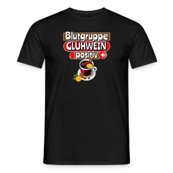 Blutgruppe Glühwein | Weihnachtsgeschenk - Männer T-Shirt - Schwarz - Vorne - AI Model Male 178 light (178cm)