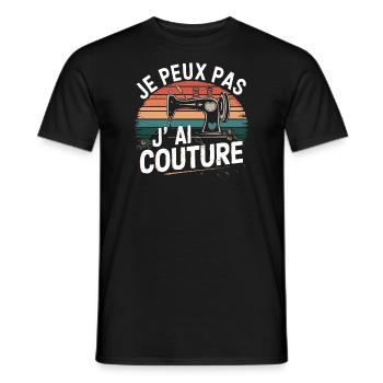 Sewing, my passion - authentic vintage look - Men's T-Shirt - black - Front - AI Model Male 178 light (178cm)