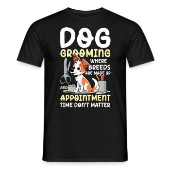 Dog Grooming Where Breeds Are Made Up - Männer T-Shirt - Schwarz - Vorne - AI Model Male 178 light (178cm)