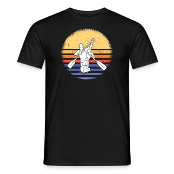 Canoeist Retro Sunset Canoeing - Men's T-Shirt - black - Front - AI Model Male 178 light (178cm)
