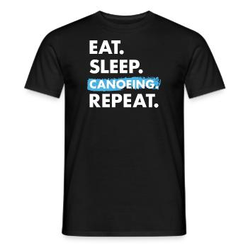 Canoeist Eat Sleep Canoeing - Men's T-Shirt - black - Front - AI Model Male 178 light (178cm)