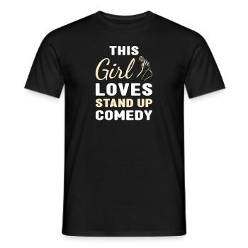 Comedian This Girl Loves Stand Up Comedy - Men's T-Shirt - black - Front - AI Model Male 178 light (178cm)