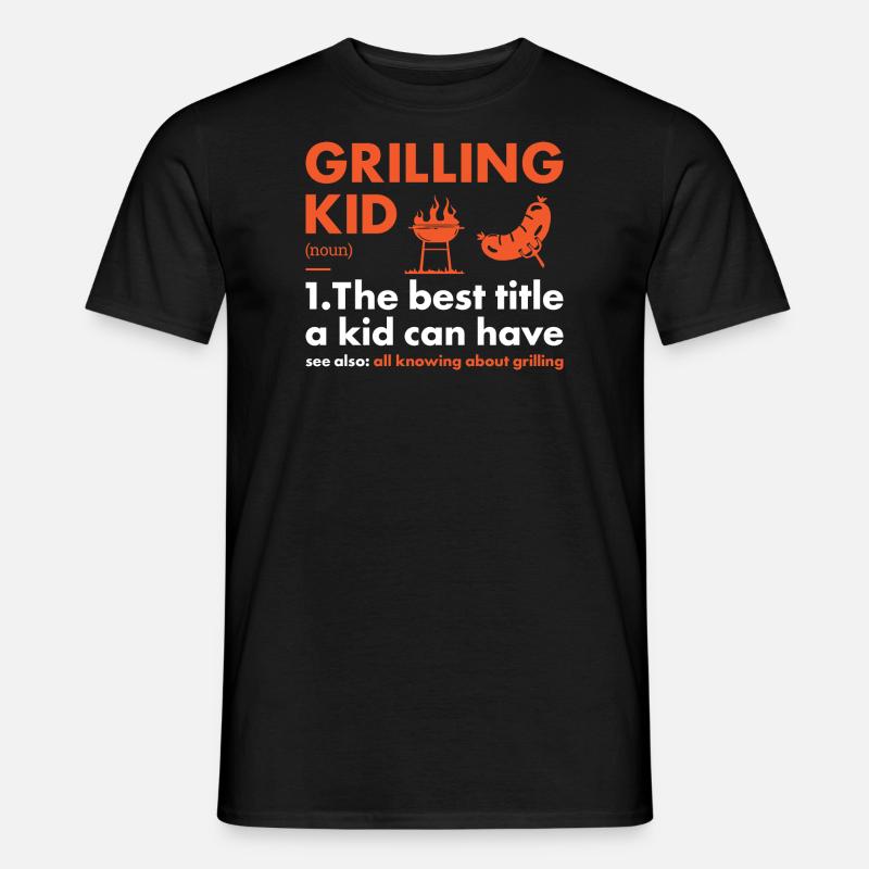 Griller Kid Definition Grilling - Männer T-Shirt - Schwarz